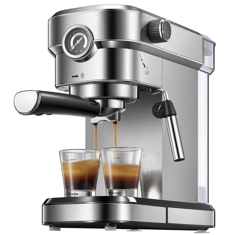 Yabano 15 Bar Espresso Machine W Milk Steamer Wand for Cappuccino Latte 1350W